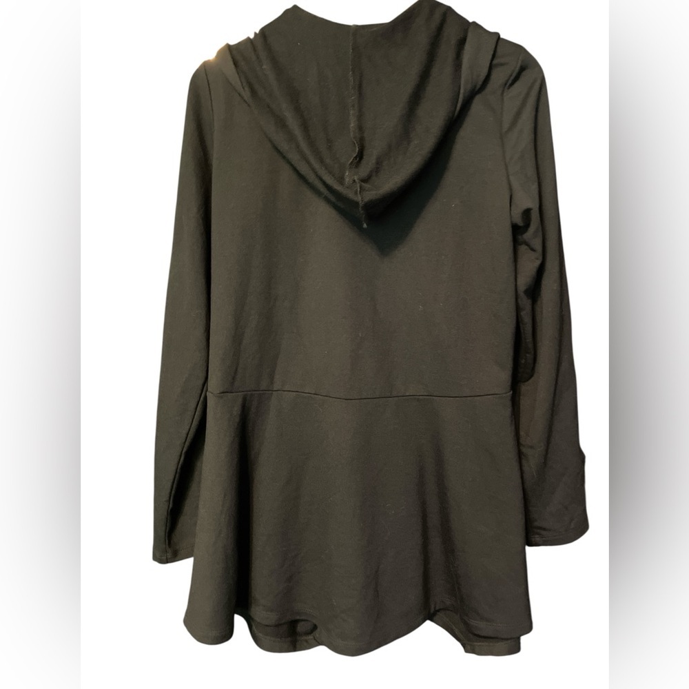 LOGO Lounge Black Hooded Zip-Up Tunic with Pockets XS - Picture 2 of 3